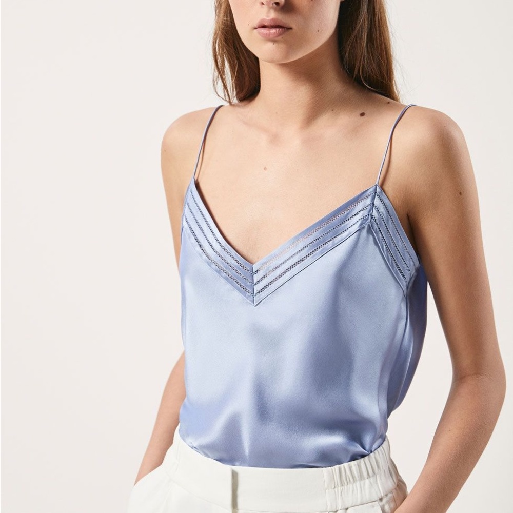 Blue Silk Camisole